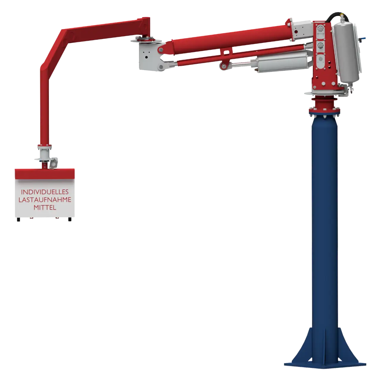 Ein Screenshot eines roten Knickarm Manipulators mit einer Standsäule zur Bodenbefestigung.