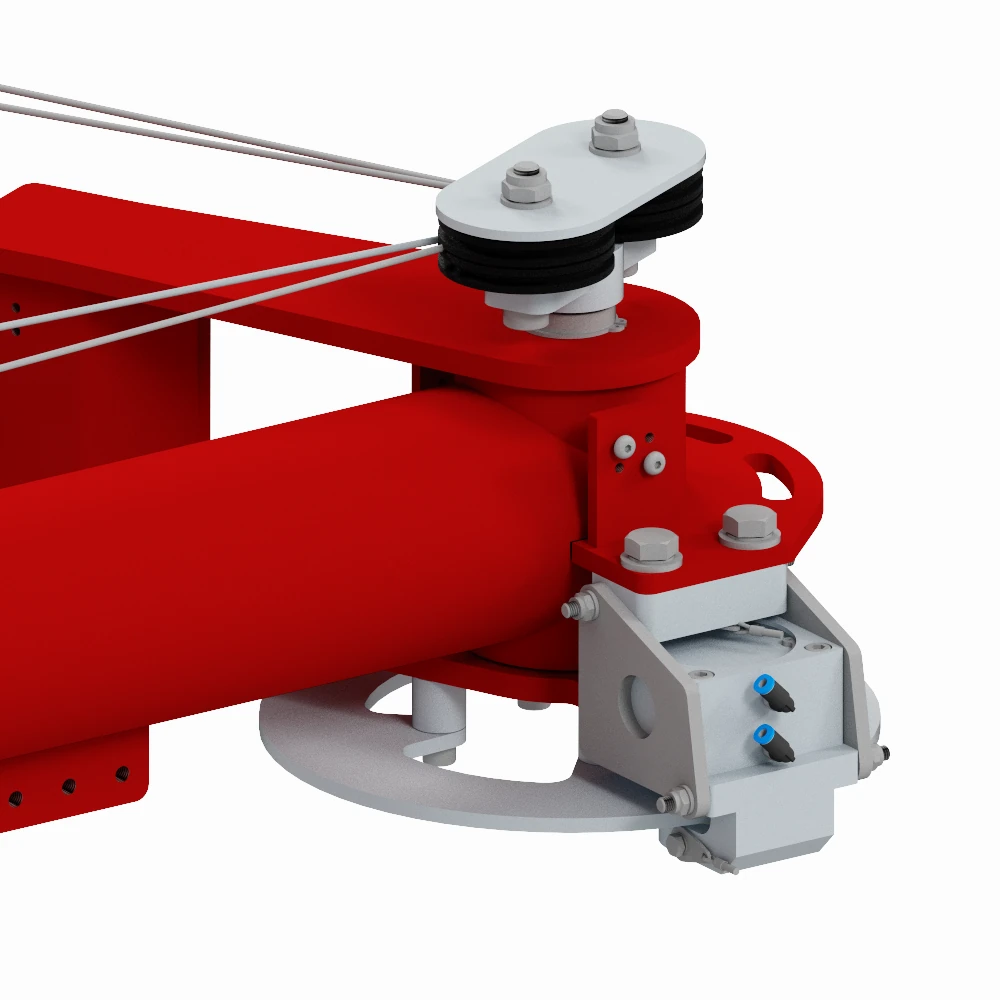 Ein Screenshot aus dem CAD welcher eine Hubeinheit mit pneumatischem Zylinder eines HUSCH SEIL Manipulators zeigt.