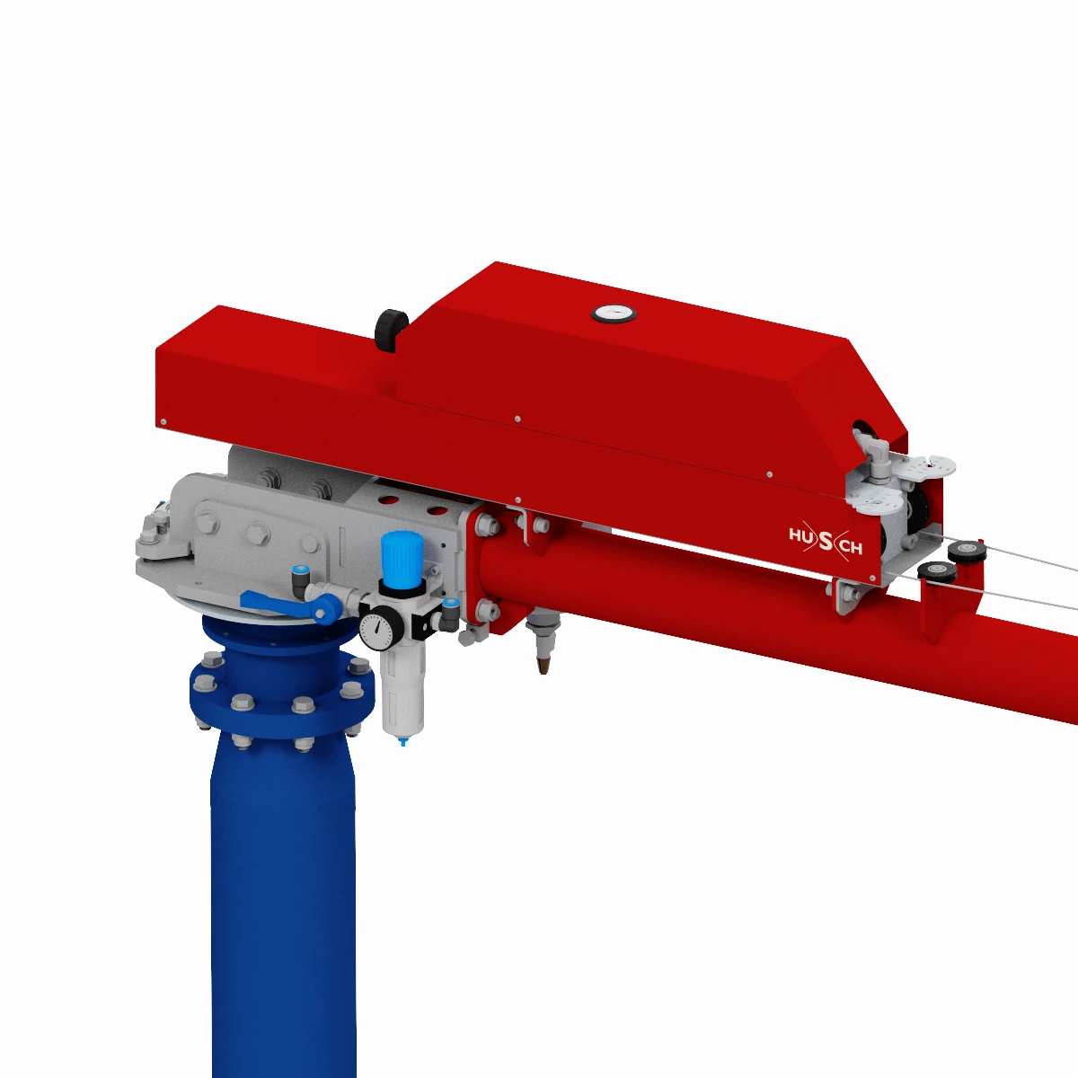 Ein Screenshot aus dem CAD welcher die Grundeinheit eines HUSCH SEIL Manipulators zeigt